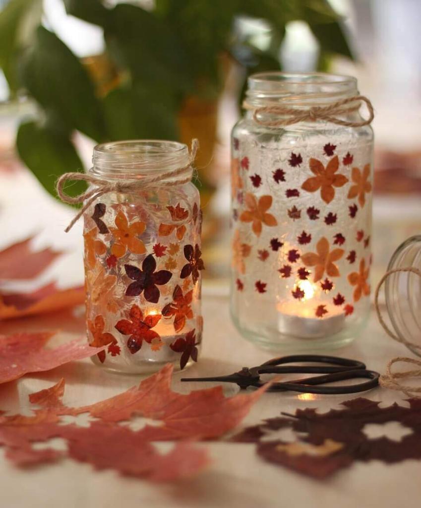 easy fall leaf lanterns | Reaching Happy